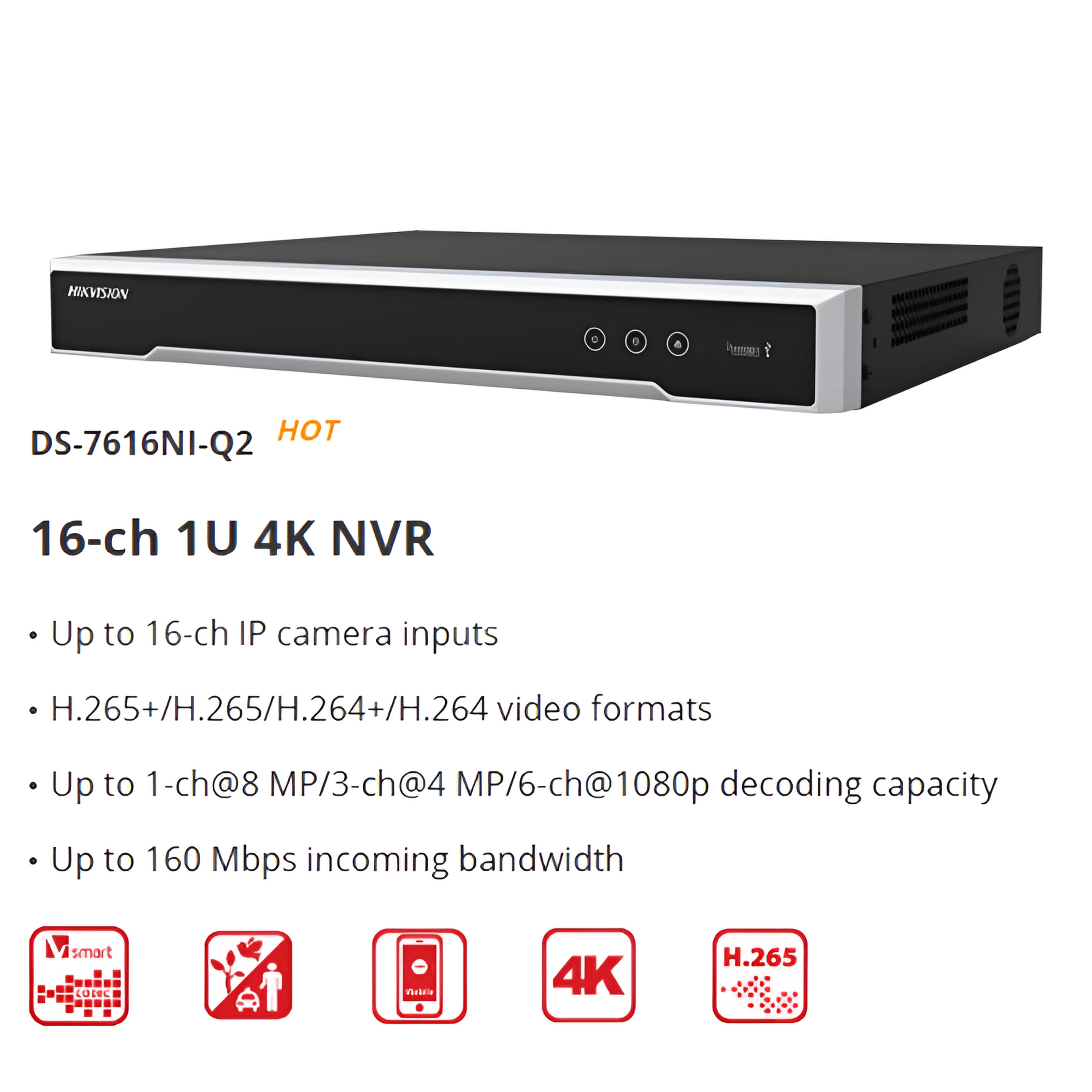 Hikvision DS-7616NI-Q2 16-CH 4k NVR